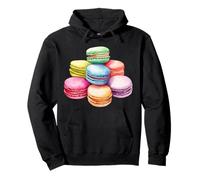 Patrón de Macaron Colorido Retro Amante de la repostería estética Panadero Sudadera con Capucha