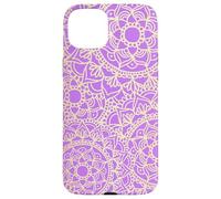 Patrón de Mandala púrpura Arte Floral Boho Bastante Elegante Carcasa para iPhone 15 Plus