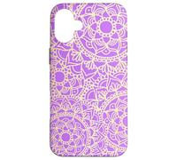 Patrón de Mandala púrpura Arte Floral Boho Bastante Elegante Carcasa para iPhone 16 Plus