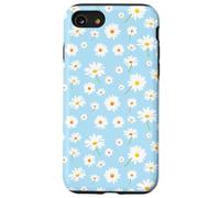Patrón de Margarita Blanca en diseño Floral estético Azul Cielo Carcasa para iPhone SE (2020) / 7/8