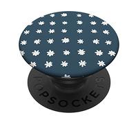 Patrón De Margaritas De Verano De Fondo De Carbón PopSockets PopGrip Intercambiable