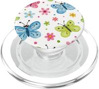 Patrón de Mariposas en Acuarela: Arte Brillante sin Costuras PopSockets PopGrip para MagSafe