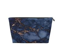 Patrón de mármol Azul Marino y Cobre Falso, Bolsa de artículos de tocador Bolsa de Maquillaje Bolsa de cosméticos Bolsa de artículos de tocador de Viaje portátil