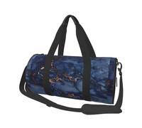 Patrón de mármol Azul Marino y Cobre Falso, Bolsa de Viaje de Gran Capacidad, Bolso Redondo, Bolsa de Viaje Deportiva, Bolsa de Mano, Bolsa de Fitness