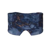Patrón de mármol azul marino y cobre falso,Máscara para ojos con bloqueo de luz y protección ocular completa para dormir, orejeras y ojos.