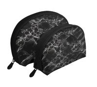 Patrón de mármol, Bolsa de Maquillaje de Concha, Monedero pequeño para Mujer, Bolsa de artículos de tocador, Bolsa de cosméticos, 2 Piezas