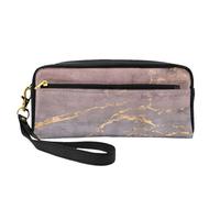 Patrón de mármol de Oro Rosa, Bolsa de Maquillaje Bolsa de cosméticos Bolsa de Aseo de Viaje portátil Estuche de Cuero para Mujeres y niñas