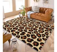 PatróN de Moda de Leopardo Alfombra de Franela con Base TPR Antideslizante - Lavable en la Lavadora Hipoalergénico MarróN Pelo Corto Alfombra, para Salón, Dormitorio 180x240 cm