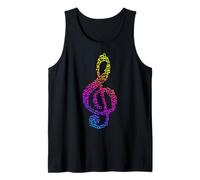 Patrón de músico de Mosaico de Notas para Amantes de la música de Clave de Sol Camiseta sin Mangas