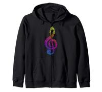 Patrón de músico de Mosaico de Notas para Amantes de la música de Clave de Sol Sudadera con Capucha