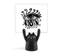 Patrón de ojos misteriosos para notas, diseño de gato negro