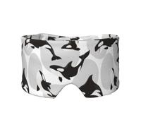 Patrón de orca Patrón de pez,Máscara para ojos con bloqueo de luz y protección ocular completa para dormir, orejeras y ojos.