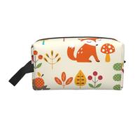 Patrón De Otoño con Búho Zorro Ardilla Aves Animal Print, Bolsa de Maquillaje Bolsa de cosméticos Bolsa de artículos de tocador de Viaje portátil Organizador de Bolsa de Maquillaje