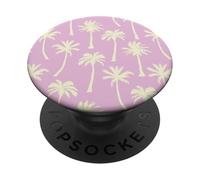 Patrón de Palmera Rosa Tropical Verano Estética PopSockets PopGrip Adhesivo