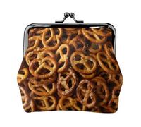 Patrón de Pan de Pretzels,Monedero de Piel sintética, Carteras pequeñas, Monedero con Cierre de Broche