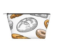 Patrón De Pan En Blanco, Bolsa de artículos de tocador Bolsa de Maquillaje Bolsa de cosméticos Bolsa de artículos de tocador de Viaje portátil