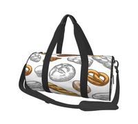 Patrón De Pan En Blanco, Bolsa de Viaje de Gran Capacidad, Bolso Redondo, Bolsa de Viaje Deportiva, Bolsa de Mano, Bolsa de Fitness