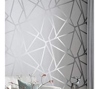 Patrón de Papel de Pared 3D Moda geométrica del diseño Moderno de Plata de la Raya Gris del Papel Pintado Rollo Habitación Sala decoración del hogar (10mx53cm)