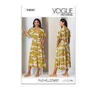 Patrón de papel Vogue V2024H5 para vestido de mujer de Rachel Comey H5 (6-8-10-12-14)