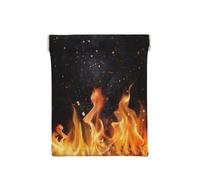 Patrón de Parrilla de carbón llameante, Squeeze Top Wallet Bolsa de Almacenamiento para Mujer Monedero pequeño Bolsa de Cambio