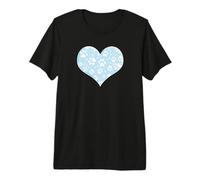 Patrón de Patas de Animales de corazón Azul bebé Lindo Perro Gato Amor Mascotas Camiseta Premium