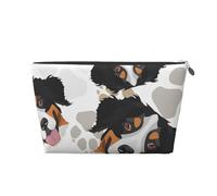 Patrón De Patas De Perro Perro De Montaña De Berna, Bolsa de artículos de tocador Bolsa de Maquillaje Bolsa de cosméticos Bolsa de artículos de tocador de Viaje portátil