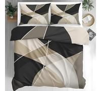 PatróN De Patchwork GeoméTrico Funda Nórdica Estilo NóRdico Juego de Cama de 3 Piezas Microfibra Juego de Funda de Edredon 260x240 cm y 2 Fundas de Almohada 50x75cm, con Cremallera F1872