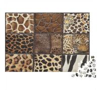 Patrón de Pelaje de Animales Salvajes Africanos Puzzle de 1000 Piezas Papel Puzzle para Adultos Texturas Variadas Relajación Hogar Decoración Regalo 52x38cm/1000pcs