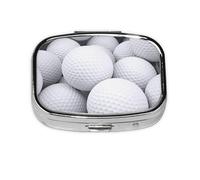 Patrón de pelotas de golf 3D, pastillero Meta con 2 compartimentos, organizador portátil