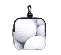 Patrón de Pelotas de Golf en 3D,Bolsa de Almacenamiento Cuadrada con Cremallera, Monedero de Neopreno, Carteras pequeñas, Monedero pequeño, Monedero
