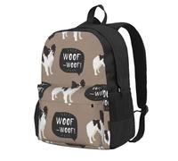 Patrón de perro Papillon,Mochila con bolsillos, mochila informal para el día a día, resistente al agua, ideal para la escuela, viajes
