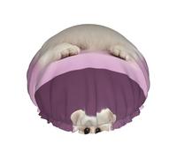 Patrón de perro Pomerania,Gorro de ducha, gorro de noche, gorro de baño elástico impermeable de doble capa, reutilizable para el cabello.