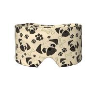Patrón de perro pug,Máscara para ojos con bloqueo de luz y protección ocular completa para dormir, orejeras y ojos.