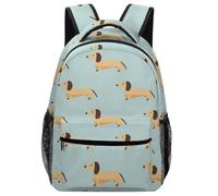 Patrón De Perro Sausage Azul Claro Mochila Escolar Unisex Mochila Antirrobo Mochilas Para Trabajo Viaje Vuelta Al Cole 29X40Cm