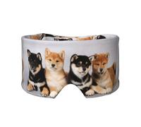 Patrón de perro Shiba Inu Shibaken Perro lindo,Máscara para ojos con bloqueo de luz y protección ocular completa para dormir, orejeras y ojos.