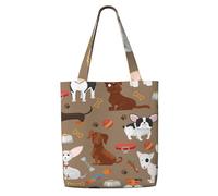 Patrón de perros lindos y divertidos,Bolsas de supermercado reutilizables, bolsas de compras, bolsas de lona de gran capacidad, bolso de hombro