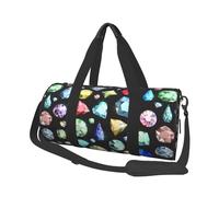Patrón de Piedras Preciosas de Colores, Bolsa de Viaje de Gran Capacidad, Bolso Redondo, Bolsa de Viaje Deportiva, Bolsa de Mano, Bolsa de Fitness