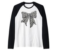 Patrón de Piel de Animal de Cebra Lindo Disfraz niña Coqueta Arco Camiseta Manga Raglan