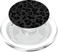 Patrón de Piel de Leopardo Gris Negro - Estampado Animal de Guepardo PopSockets PopGrip para MagSafe