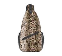 Patrón De Piel De Serpiente Y Pitón Unisex Mochilas De Hombro Con Correa Ajustable Bolsa De Pecho Con Cremallera Mochila Bandolera Para Senderismo Deporte Acampar Trabajo