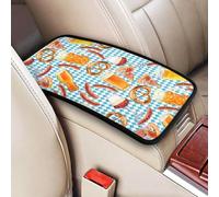 Patrón de pizza de pan con salchicha,Funda para reposabrazos de consola central de vehículo, almohadilla suave y cómoda para pasamanos de coche, cojín universal