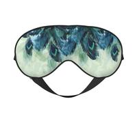 Patrón de plumas de pavo real con impresión versátil para descansar, máscara suave para dormir de doble cara para yoga, camping, máscara de ojos suave para dormir