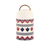 Patrón de punto de suéter estilo navideño de acero inoxidable aislado al vacío para niños lonchera con cuchara para desayuno pepinillo 17 onzas