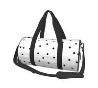 Patrón De Puntos Estampado En Blanco Y Negro, Bolsa de Viaje de Gran Capacidad, Bolso Redondo, Bolsa de Viaje Deportiva, Bolsa de Mano, Bolsa de Fitness
