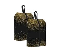 Patrón de Purpurina Dorada， Bolsas de Viaje para Zapatos (Paquete de 2), Bolsas Impermeables para Guardar Zapatos, Organizador de Zapatos para Viajes y hogar.