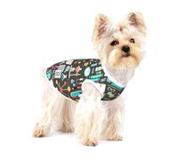 Patrón de química científica,Camiseta de algodón sin Mangas para Mascotas, Chaleco Transpirable, Suave y elástico para Cachorros,S