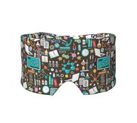 Patrón de química científica,Máscara para ojos con bloqueo de luz y protección ocular completa para dormir, orejeras y ojos.