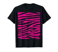 Patrón de rayas con estampado de cebra, color rosa intenso, lindo para niñas, mujeres Camiseta
