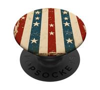 Patrón de Rayas patrióticas de Granja rústica, Rojo, Blanco, Azul, Estados Unidos PopSockets PopGrip Adhesivo