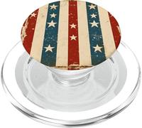 Patrón de Rayas patrióticas de Granja rústica, Rojo, Blanco, Azul, Estados Unidos PopSockets PopGrip para MagSafe
